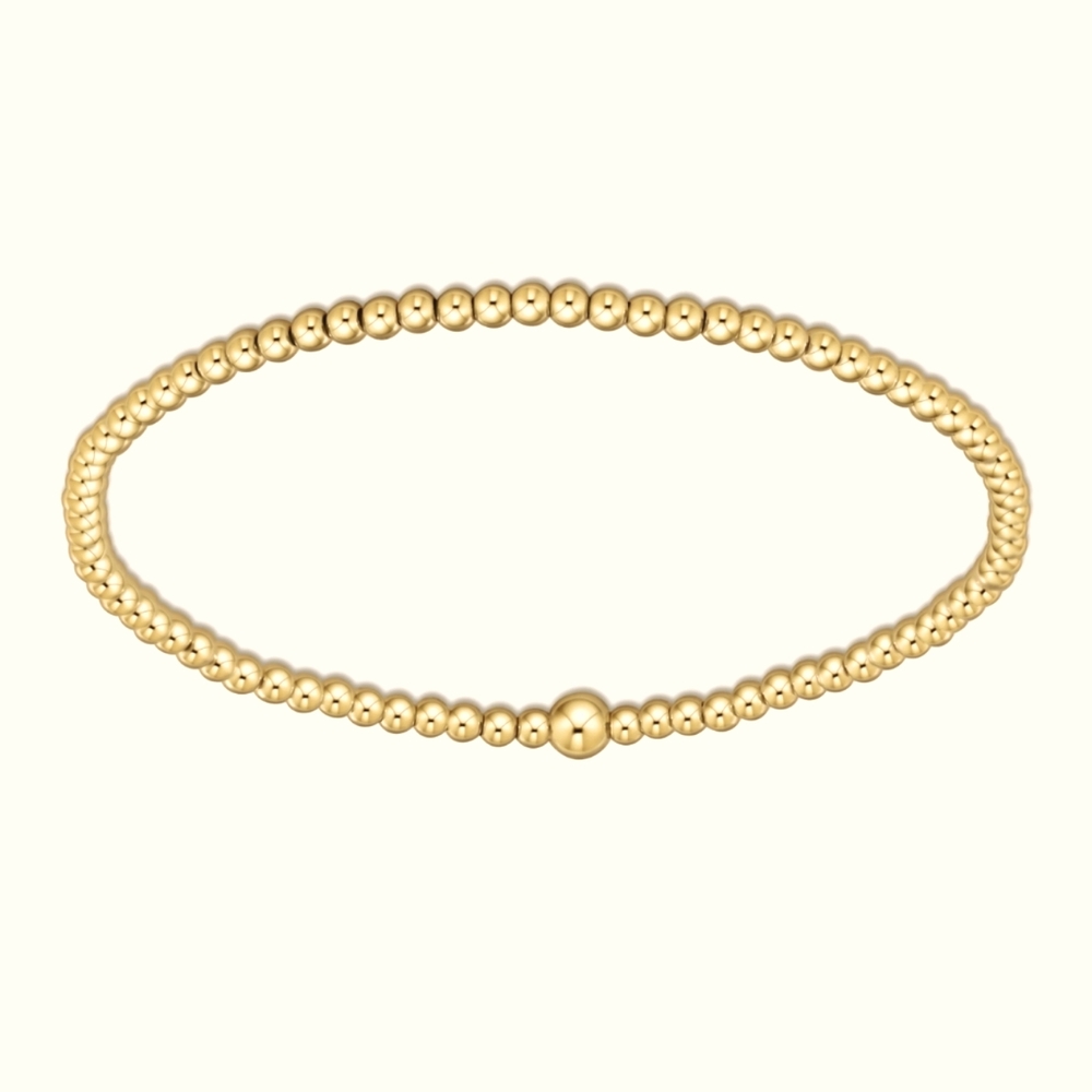 Gold Beaded Bracelet 3mm - Picture 2 of 5